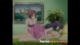Hentai.xxx – Two MILFs share one horny young stud