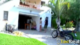 Horny guy takes his chance and secretly fucks skinny teen Cristal hot sesh