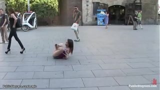 Little slut fucked in public places